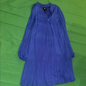 DKNY Elegant Blue Chiffon Dress